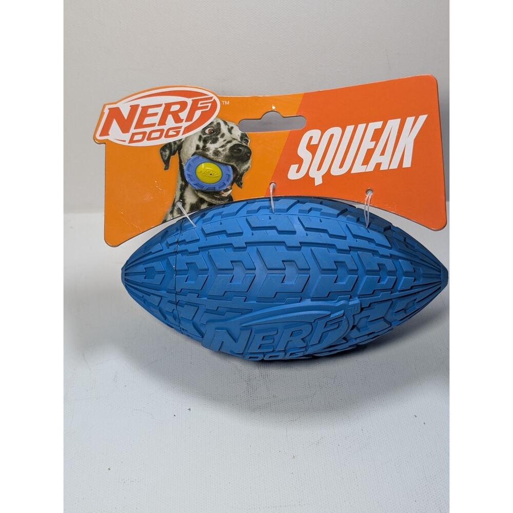 Nerf Dog Squeak Football Blue Med/large New Ea.